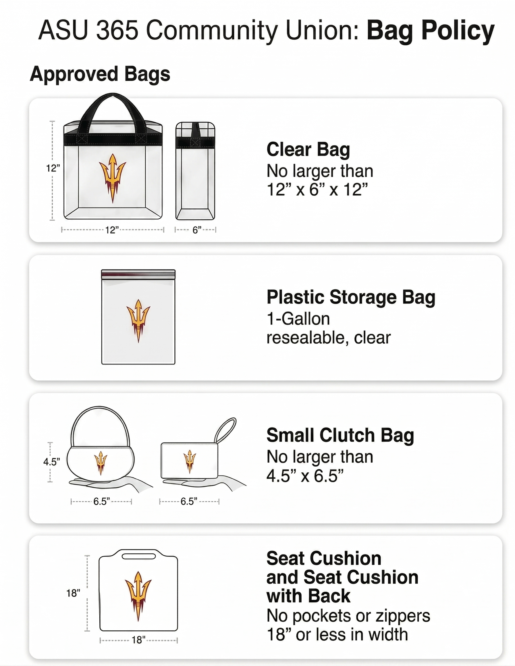 ASU Bag Policy | ASU 365 Community Union
